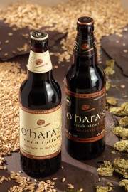 OH O'Hara's Stouts - Irish Stout and Leann Foll+íin 50cl bottles on slate OH O'Hara's Stouts - Irish Stout and Leann Foll+íin 50cl bottles on slate